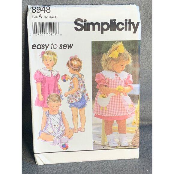 Simplicity Girls Dress Pinafore Top Panties Sewing Pattern Sz 1/2-4 8948 - Uncut - Picture 4 of 4
